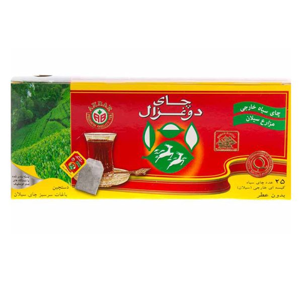 چای کیسه ای بدون عطر دوغزال 25 عددی
